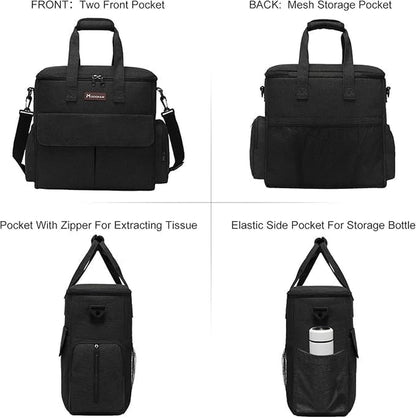 Ultimate Dog Travel Bag - All-in-One Weekend Adventure Kit with Organizer, Collapsible Bowls & Food Containers (Black)