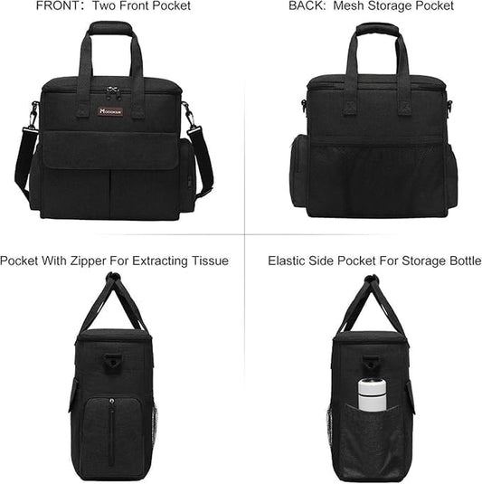 Ultimate Dog Travel Bag - All-in-One Weekend Adventure Kit with Organizer, Collapsible Bowls & Food Containers (Black)