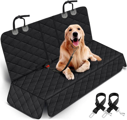 Premium Waterproof Dog Car Seat Cover - Non-Slip Back Seat Protector for Cars, SUVs & Trucks - Fits Middle Armrest - Black